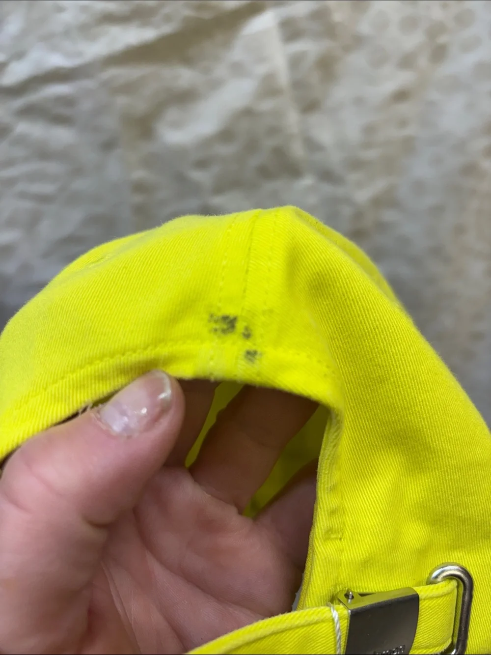 Lululemon Neon Yellow Baseball Cap- small dark mark on the back